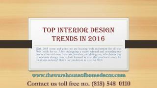 Top Interior Design Trends in 2016
