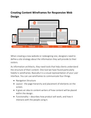 Creating Content Wireframes for Responsive Web Design