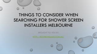 Things To Consider When Searching For Shower Screen Installers Melbour