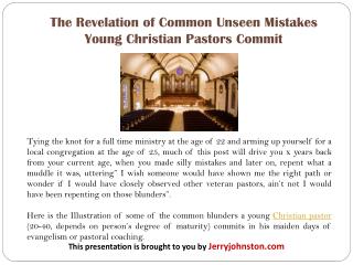 The Revelation of Common Unseen Mistakes Young Christian Pastors Commit