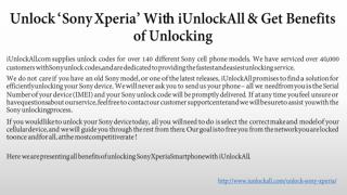 Unlock Sony Xperia with iUnlockAll & Its Benefits of Unlocking