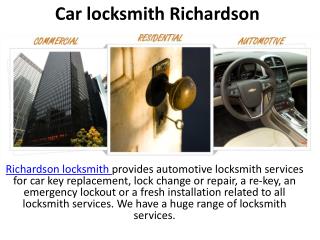 Car locksmith Richardson