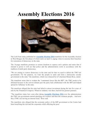 Assembly Elections 2016