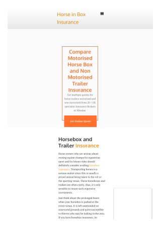 Horse in Box Insurance