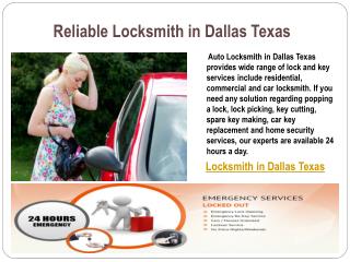 Reliable Locksmith in Dallas Texas