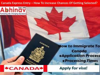 Canada express entry–how to increase chances of getting selected?