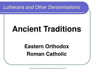 Lutherans and Other Denominations