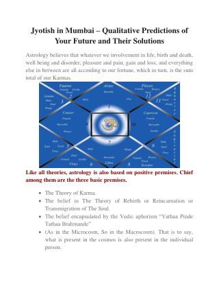 Jyotish in Mumbai – Qualitative Predictions of Your Future and Their Solutions