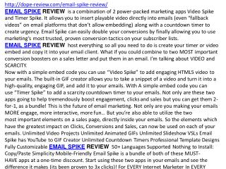 EMAIL SPIKE REVIEW