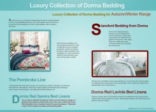 Luxury Collection of Dorma Bedding for Autumn/Winter Range