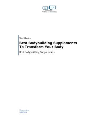 Best Bodybuilding Supplements To Transform Your Body