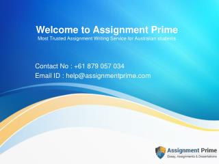 Australian Assignment help provider - Assignment Prime