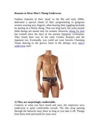 Reasons to Wear Men’s Thong Underwear