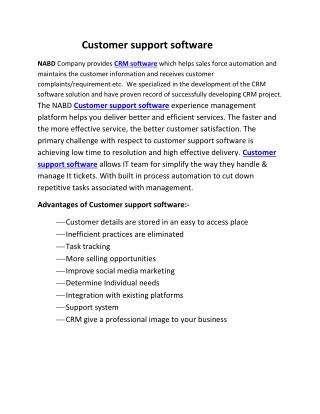 Customer support software | nabds
