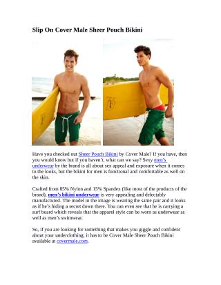 Slip On Cover Male Sheer Pouch Bikini