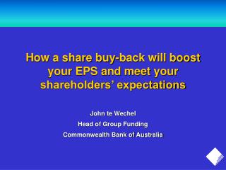 How a share buy-back will boost your EPS and meet your shareholders’ expectations