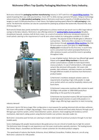 automatic filling machines