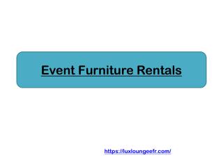 Event Furniture Rentals