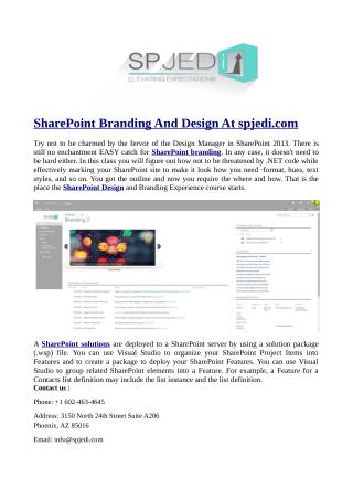 SharePoint Branding And Design At spjedi.com