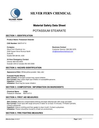 Potassium Stearate MSDS SFC Material Safety