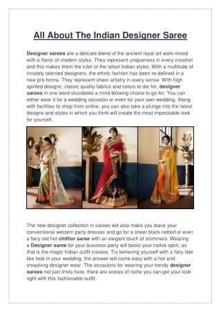 All about the indian designer