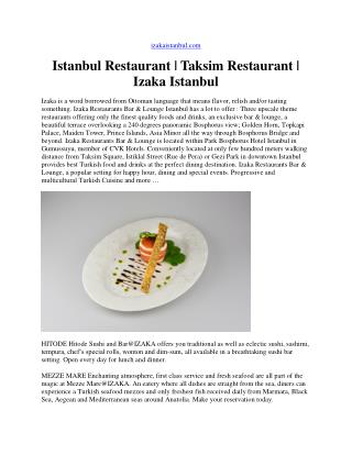 Istanbul restaurant - Restaurants in istanbul