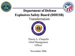 Department of Defense Explosives Safety Board DDESB Transformation