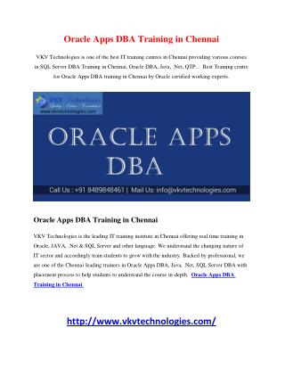 Oracle Apps DBA Training in Chennai