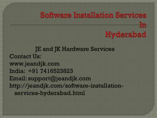 Software Installation in Hyderabad