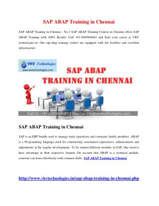 SAP ABAP Training in Chennai