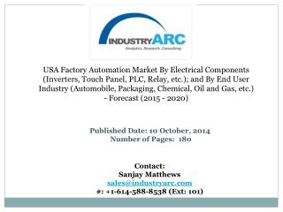 USA Factory Automation Market by Electrical Components: Globally, potential market segments for this industry are the au