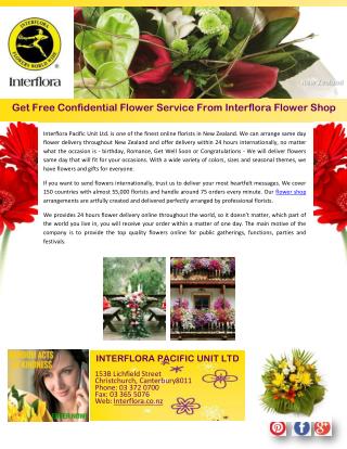 Get Free Confidential Flower Service From Interflora Flower Shop