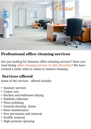 Office Cleaning Services in Glen Waverley