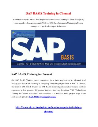 SAP BASIS Training in Chennai