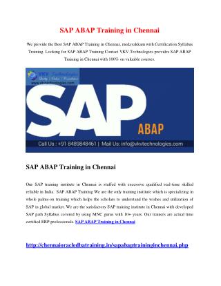 SAP ABAP Training in Chennai