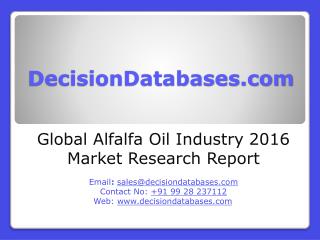 Alfalfa Oil Market Research Report: Global Analysis 2016-2021
