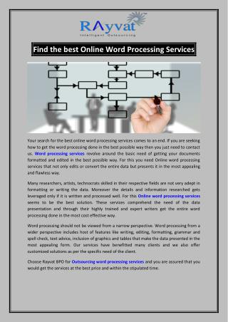 Find the best Online Word Processing Services