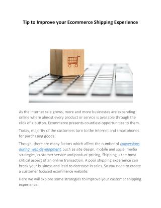 Tip to Improve your Ecommerce Shipping Experience