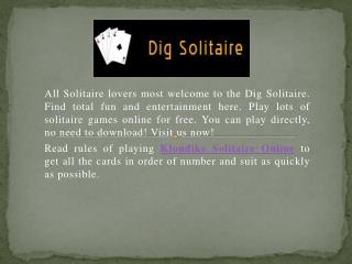 Rules Of Playing Klondike Solitaire Online