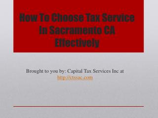 How to Choose Tax Service in Sacramento CA Effectively