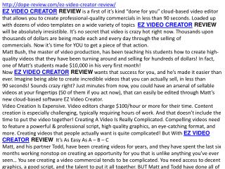 EZ VIDEO CREATOR REVIEW