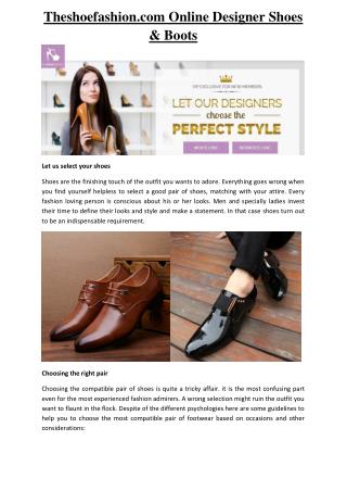 Theshoefashion.com | The shoe fashion Perfect Luxurious Footwear