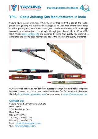 Power Cable Jointing kits Manufacturers In India