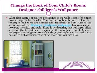 Change the Look of Your Child’s Room: Designer Children’s Wallpaper