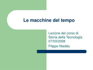 Le macchine del tempo