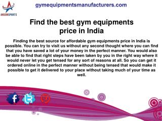 Find the best gym equipments price in India