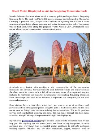 Sheet Metal Displayed as Art in Fengming Mountain Park