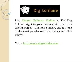 Know Rules Of Playing Demon Solitaire Online