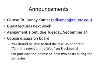Announcements
