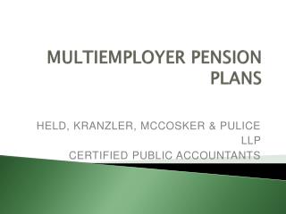 Multiemployer Pension Plans